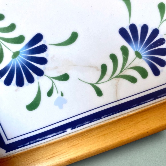 Vintage Dansk Sage Song Framed Tile Trivets 7 3/4” Set of 2 - Picture 3 of 11